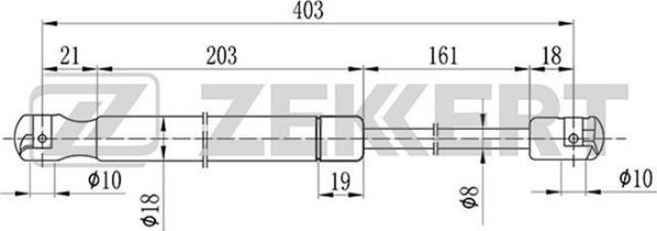 Zekkert GF-1343 - Газовая пружина, упор autosila-amz.com