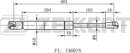 Zekkert GF-1352 - Газовая пружина, капот autosila-amz.com