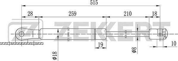 Zekkert GF-1338 - Газовая пружина, капот autosila-amz.com