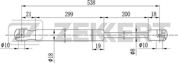 Zekkert GF-1253 - Газовая пружина, упор autosila-amz.com