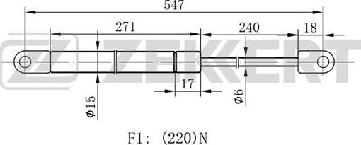 Zekkert GF-1263 - Газовая пружина, капот autosila-amz.com