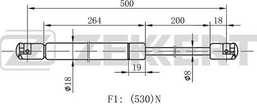 Zekkert GF-1755 - Газовая пружина, упор autosila-amz.com