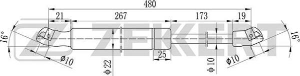 Zekkert GF-1705 - Газовая пружина, упор autosila-amz.com