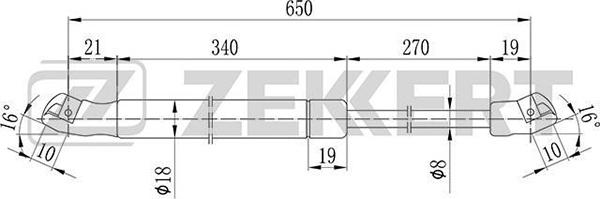 Zekkert GF-1779 - Газовая пружина, капот autosila-amz.com