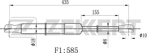 Zekkert GF-1777 - Газовая пружина, упор autosila-amz.com