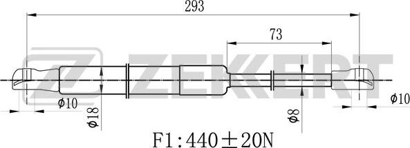 Zekkert GF-2494 - Газовая пружина, упор autosila-amz.com