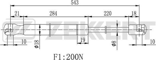 Zekkert GF-2456 - Газовая пружина, заднее стекло autosila-amz.com