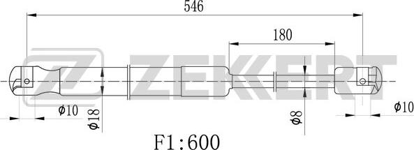 Zekkert GF-2469 - Газовая пружина, упор autosila-amz.com