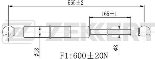 Zekkert GF-2467 - Газовая пружина, упор autosila-amz.com