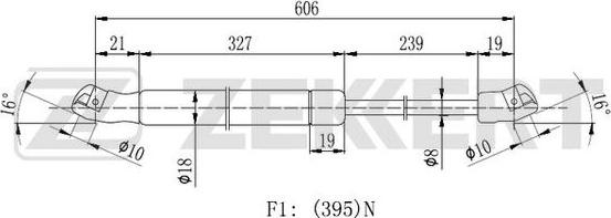 Zekkert GF-2406 - Газовая пружина, упор autosila-amz.com