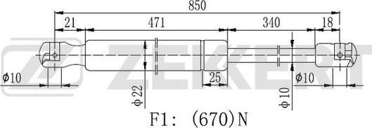 Zekkert GF-2407 - Газовая пружина, упор autosila-amz.com