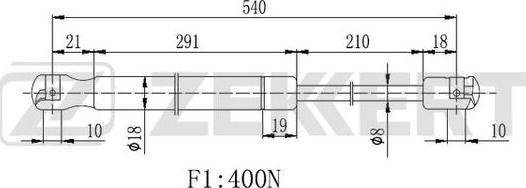 Zekkert GF-2416 - Газовая пружина, упор autosila-amz.com