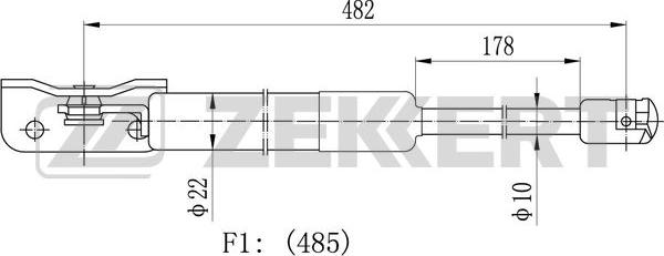 Zekkert GF-2485 - Газовая пружина, упор autosila-amz.com