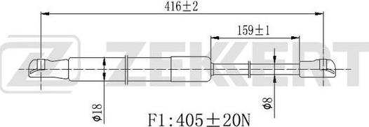 Zekkert GF-2431 - Газовая пружина, упор autosila-amz.com