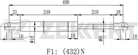 Zekkert GF-2433 - Газовая пружина, капот autosila-amz.com