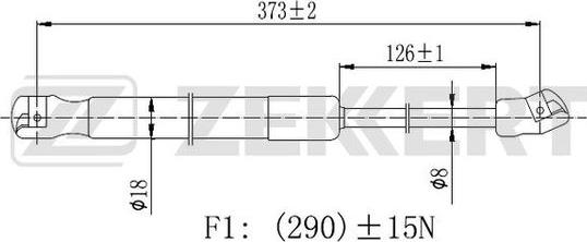 Zekkert GF-2428 - Газовая пружина, капот autosila-amz.com