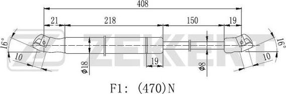 Zekkert GF-2427 - Газовая пружина, упор autosila-amz.com