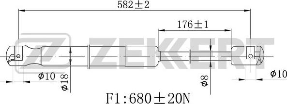 Zekkert GF-2477 - Газовая пружина, упор autosila-amz.com