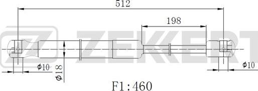 Zekkert GF-2515 - Газовая пружина, упор autosila-amz.com