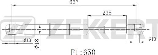 Zekkert GF-2516 - Газовая пружина, упор autosila-amz.com