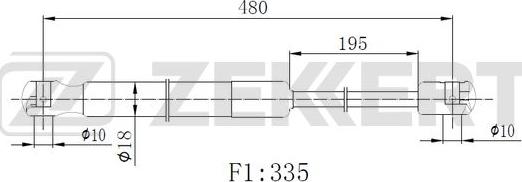 Zekkert GF-2518 - Газовая пружина, упор autosila-amz.com