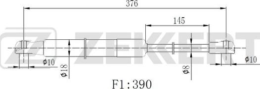 Zekkert GF-2513 - Газовая пружина, упор autosila-amz.com