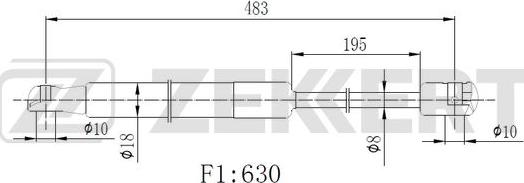 Zekkert GF-2517 - Газовая пружина, упор autosila-amz.com