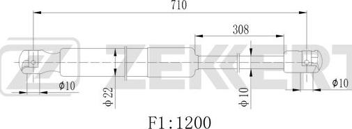 Zekkert GF-2526 - Газовая пружина, упор autosila-amz.com