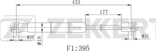 Zekkert GF-2520 - Газовая пружина, упор autosila-amz.com