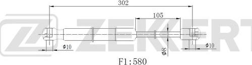 Zekkert GF-2521 - Газовая пружина, упор autosila-amz.com