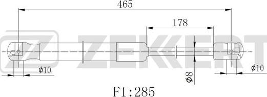Zekkert GF-2522 - Газовая пружина, капот autosila-amz.com