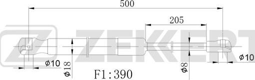Zekkert GF-2527 - Газовая пружина, упор autosila-amz.com