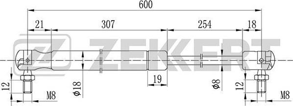 Zekkert GF-2099 - Газовая пружина, упор autosila-amz.com