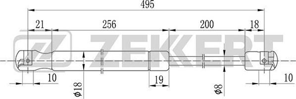 Zekkert GF-2095 - Газовая пружина, упор autosila-amz.com