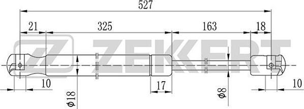 Zekkert GF-2090 - Газовая пружина, упор autosila-amz.com