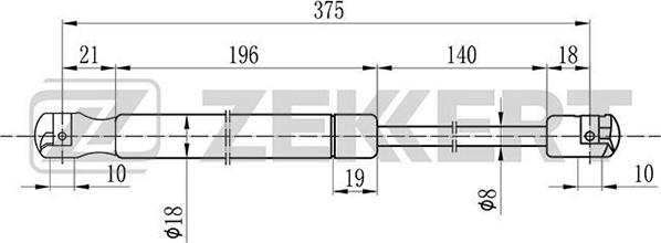 Zekkert GF-2092 - Газовая пружина, упор autosila-amz.com