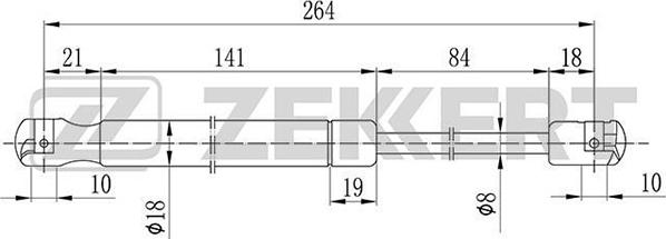 Zekkert GF-2042 - Газовая пружина, упор autosila-amz.com