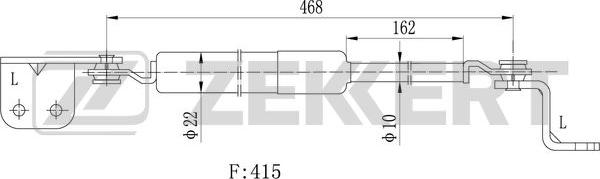 Zekkert GF-2004 - Газовая пружина, капот autosila-amz.com