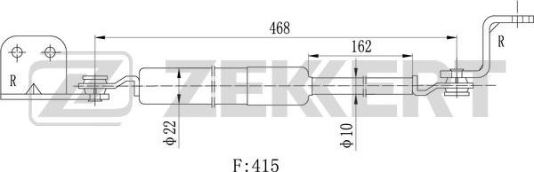 Zekkert GF-2005 - Газовая пружина, капот autosila-amz.com