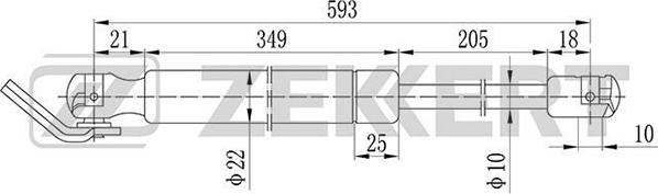 Zekkert GF-2015 - Газовая пружина, упор autosila-amz.com