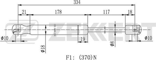 Zekkert GF-2011 - Газовая пружина, упор autosila-amz.com