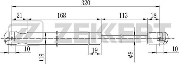 Zekkert GF-2084 - Газовая пружина, капот autosila-amz.com