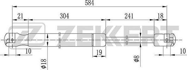 Zekkert GF-2081 - Газовая пружина, капот autosila-amz.com
