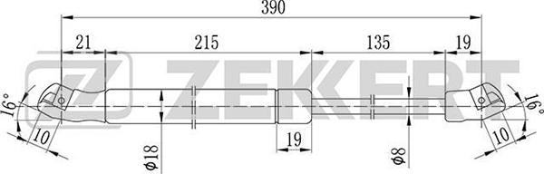 Zekkert GF-2082 - Газовая пружина, капот autosila-amz.com