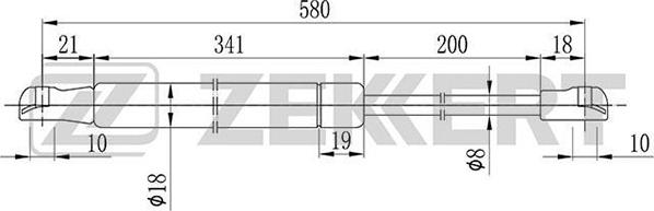 Zekkert GF-2038 - Газовая пружина, упор autosila-amz.com