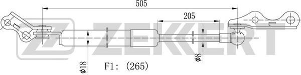 Zekkert GF-2161 - Газовая пружина, упор autosila-amz.com