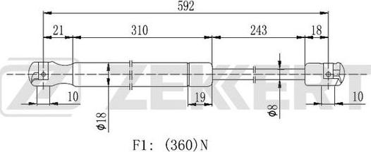 Zekkert GF-2104 - Газовая пружина, капот autosila-amz.com