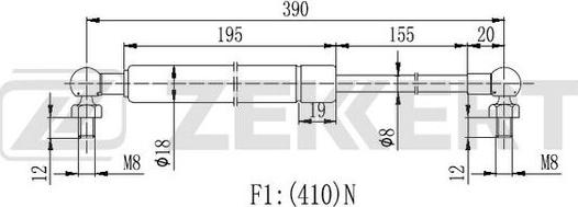 Zekkert GF-2105 - Газовая пружина, капот autosila-amz.com