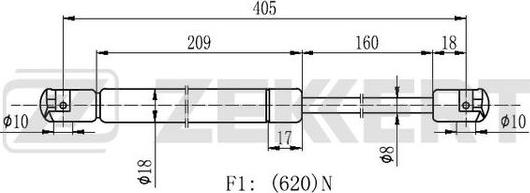 Zekkert GF-2139 - Газовая пружина, упор autosila-amz.com