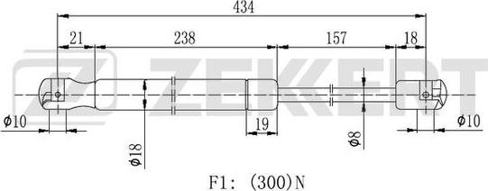 Zekkert GF-2317 - Газовая пружина, капот autosila-amz.com